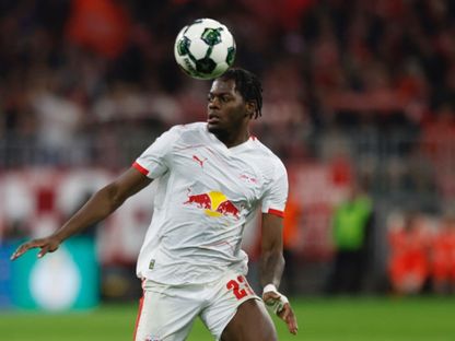 لاعب لايبزيغ كاستيلو لوكيبا خلال مباراة ضد بايرن ميونيخ في ربع نهائي كأس ألمانيا - 11 فبراير 2026 - Reuters