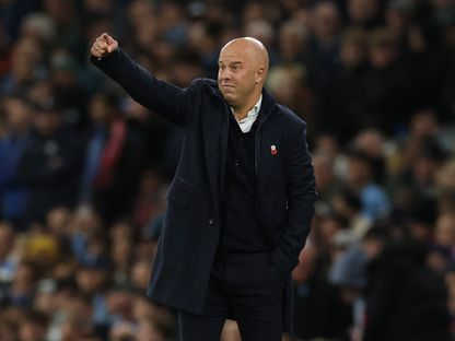 آرني سلوت من مباراة مانشستر سيتي وليفربول بالدوري الإنجليزي الممتاز - 9 نوفمبر 2025 - Reuters