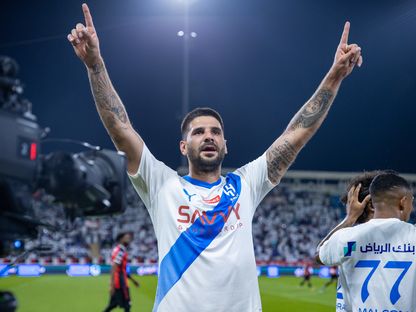 الكسندر ميتروفيتش مهاجم الهلال بعد الفوز على الرائد - 24 أغسطس 2023 - twitter/Alhilal_FC