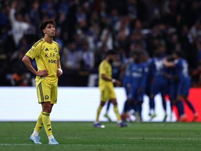 جواو فيليكس مهاجم النصر بعد الهدف الثالث للهلال - 12 يناير 2026 - Reuters