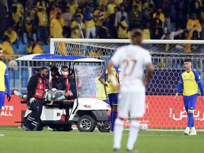 إصابة أوسبينا في مباراة النصر والشباب في دوري روشن السعودي 14-1-2023 - ُTwitter/Alnassr