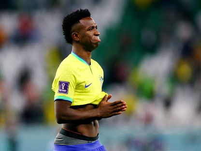 فينيسيوس جونيور لاعب منتخب البرازيل بعد الهزيمة كرواتيا في ربع نهائي كأس العالم - 9 ديسمبر 2022 - REUTERS