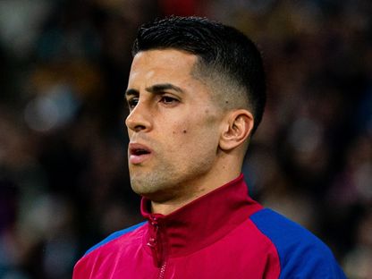 البرتغالي جواو كانسيلو في إعلان برشلونة ضمه من الهلال على سبيل الإعارة - 13 يناير 2026 - X@FCBarcelona