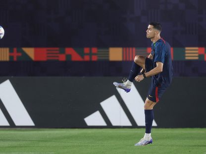 كريستيانو رونالدو يتدرب مع منتخب البرتغال في قطر - 23 نوفمبر 2022 - REUTERS