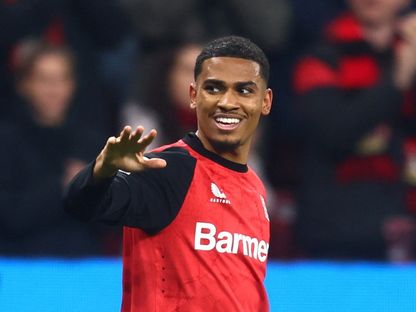 المغربي أمين عدلي من مباراة باير ليفركوزن وبوخوم بالدوري الألماني - 28 مارس 2025 - Reuters