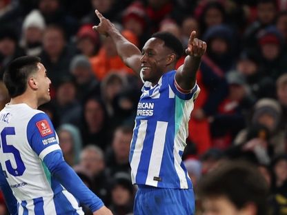 داني ويلبيك يحتفل بهدف فوز برايتون أمام مانشستر يونايتد في كأس إنجلترا- 11 يناير 2026 - Brighton/x