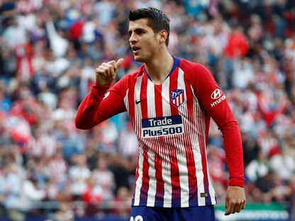 لاعب أتلتيكو مدريد ألفارو موراتا خلال مباراة قادش بالدوري الإسباني - 3 مايو 2023 - twitter/Atleti