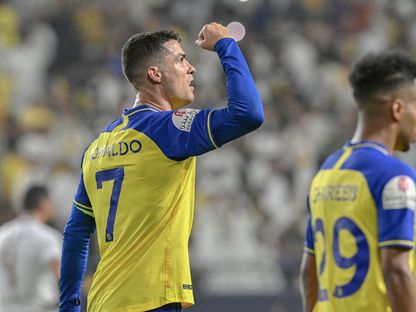 كريستيانو رونالدو يسجل هدف فوز النصر أمام الشباب بالدوري السعودي 23-5-2023 - Alnassr/twitter