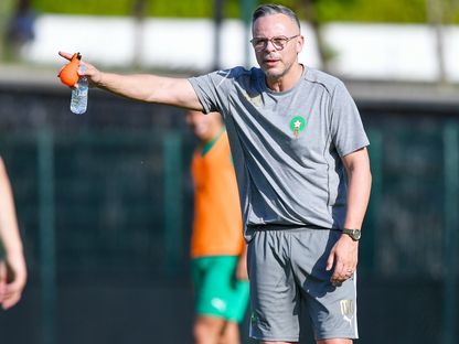 يوسف وهبي مدرب المنتخب المغربي في حصة تدريبية - 25 مايو 2026 - FB/Équipe du Maroc
