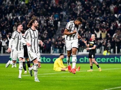 بريمر لاعب يوفنتوس يحتفل بهدف الفوز في شباك لاتسيو -02 فبراير 2023 - twitter/juventusfc