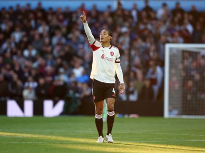 فيرجيل فان دايك خلال مباراة بين ليفربول وأستون فيلا - 15 مايو 2026 - Action Images via Reuters