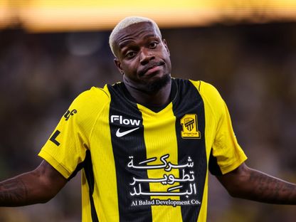 احتفال جورج إيلينيكنا مهاجم الاتحاد بتسجيل هدف في مرمى النصر بالدوري السعودي - 5 سبتمبر 2026 - X/@ittihad
