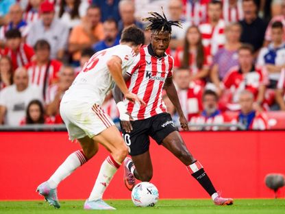 نيكو ويليامز لاعب أتلتيكو بلباو خلال مواجهة إشبيلة في الدوري الإسباني - 17 أغسطس 2025 - X/@AthleticClub