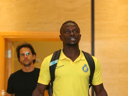 السنغالي ساديو ماني مهاجم نادي النصر عند وصوله إلى الملعب - 25 أغسطس 2023 - twitter/AlNassrFC