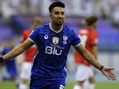 سالم الدوسري يسجل هدف تقدم الهلال أمام أوراوا في ذهاب نهائي دوري أبطال آسيا 29-4-2023 - Reuters