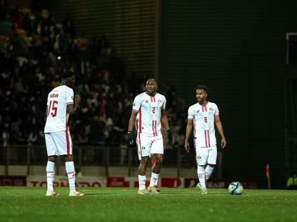 لاعبون من منتخب السودان في مباراة السنغال بتصفيات كأس العالم 2026 - 22 مارس 2025 - FB/@Sudan National Team