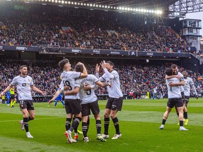 احتفال لاعبي فالنسيا بهدف في شباك خيتافي - 9 مارس 2024 - X/valenciacf