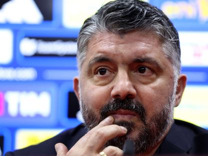 جينارو غاتوزو في المؤتمر الصحفي التقديمي لمباراة إيطاليا والبوسنة في نهائي ملحق كأس العالم 2026 عن أوروبا - 30 مارس 2026 - Reuters