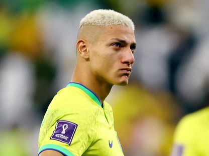 ريتشارليسون يبكي بعد خسارة البرازيل أمام كرواتيا في كأس العالم - 9 ديسمبر 2022 - REUTERS
