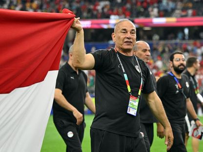 إبراهيم حسن مدير منتخب مصر يحتفل بالفوز على أستراليا - 3 يوليو 2026 - IMAGN IMAGES via Reuters