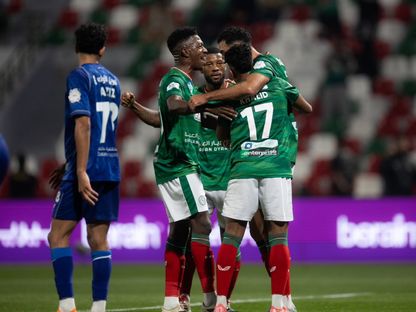 احتفال لاعبي الاتفاق بتسجيل هدف في مرمى الفتح بالدوري السعودي - 19 فبراير 2026 - X/@Ettifaq