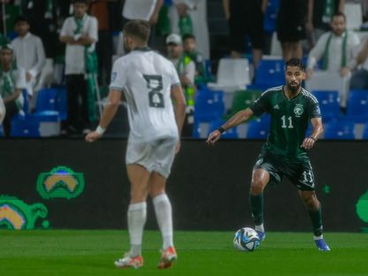 صالح الشهري مهاجم منتخب السعودية خلال مباراة باكستان في تصفيات كأس العالم 2026 - 16 نوفمبر 2023  - X/@SaudiNT