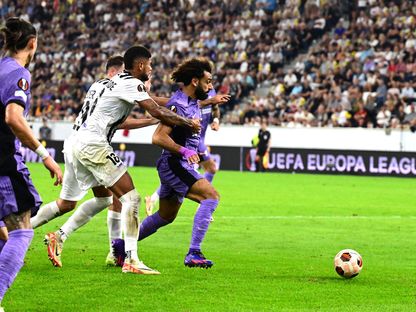 محمد صلاح خلال مواجهة ليفربول ولاسك لينز النمساوي في الدوري الأوروبي - 21 سبتمبر 2023 - AFP