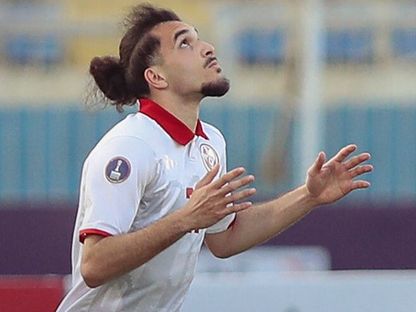 فارس بوسنينة لاعب تونس يحتفل بتسجيل هدف في مرمى كينيا بكأس إفريقيا تحت 20 عاماً - 4 مايو 2025 - X/@CAF_Online