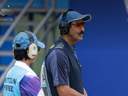 الكويتي عبدالله الرشيدي الفائز بذهبية رماية فردي السكيت في الألعاب الآسيوية - 27 سبتمبر 2023 - X/@kuwaitolympic