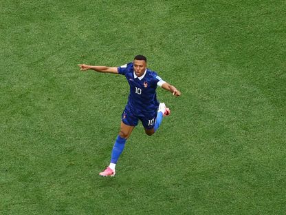 كيليان مبابي يحتفل بهدفه مع فرنسا أمام العراق بكأس العالم - 22 يونيو 2026 - Reuters