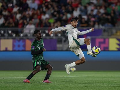 عمار اليهيبي يسجل هدفاً للسعودية بمرمى نيجيريا في كأس العالم تحت 20 عاماً - 3 اكتوبر 2025 - x@SaudiNT