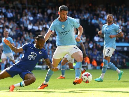اللاعب الدولي الإسباني إيمريك لابورت خلال مباراة فريقه سيتي أمام تشيلسي - 21 مايو 2023 - reuters