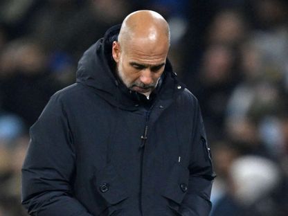 بيب غوارديولا يشعر بخيبة أمل بعد خسارة مانشستر سيتي أمام ليفركوزن في دوري أبطال أوروبا - 25 نوفمبر 2025 - Reuters