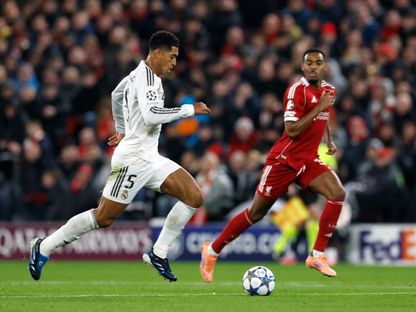 جود بيلينغهام من مباراة ليفربول وريال مدريد بدوري أبطال أوروبا - 4 نوفمبر 2025 - Reuters