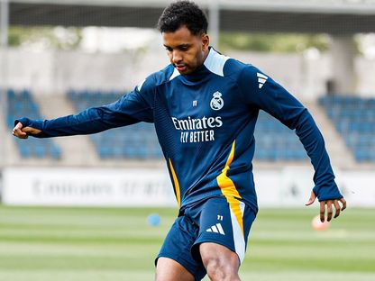 رودريغو مهاجم ريال مدريد في تدريبات قبل مواجهة برشلونة في الدوري الإسباني - 9 مايو 2025 - Real Madrid FC