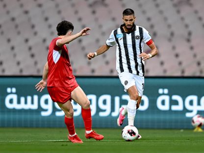 يانيك كاراسكو جناح الشباب خلال لقاء الوحدة بكأس ملك السعودية - 16 أغسطس 2026 - x@AlShababSaudiFC