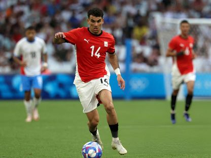 أحمد سيد زيزو لاعب منتخب مصر خلال مباراة  باراغواي بربع نهائي أولمبياد باريس- 2 أغسطس 2024 - X/@EFA