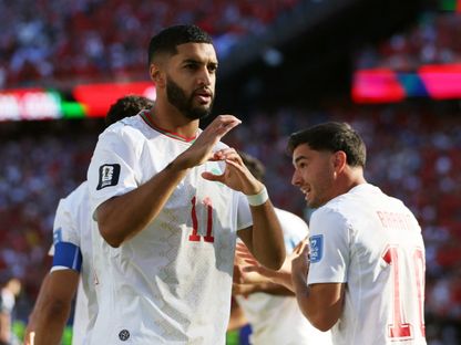 إسماعيل صيباري يحتفل بالتسجيل مع المغرب ضد اسكتلندا في كأس العالم - 19 يونيو 2026 - Reuters