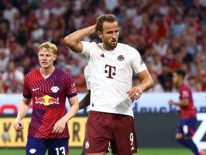 هاري كين في ظهوره الأول بقميص بايرن ميونيخ أمام لايبزيغ في كأس السوبر - 12 أغسطس 2023 - REUTERS