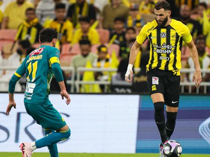 كريم بنزيما لاعب الاتحاد خلال مواجهة العروبة بدوري روشن السعودي - 10 أبريل 2025 - X/@ittihad
