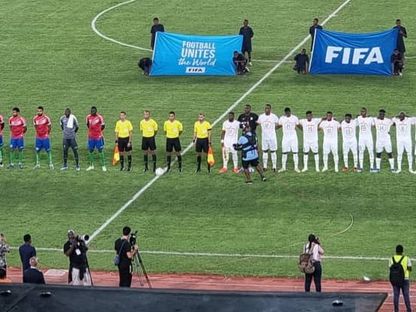 منتخبا غامبيا وكوت ديفوار خلال مباراة في تصفيات كأس العام 2026 - 20 نوفمبر 2023 - X/@TheGambiaFF