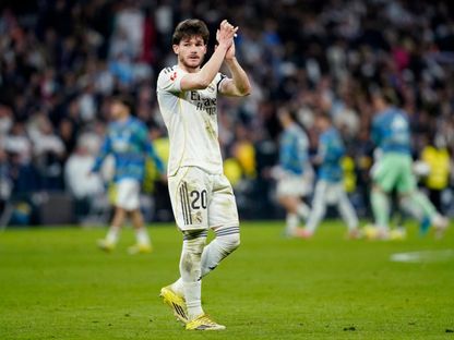 فران غارسيا بعد مباراة ريال مدريد وأتلتيكو مدريد بالدوري الإسباني - 27 مارس 2026 - Reuters