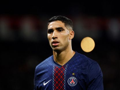 لاعب باريس سان جيرمان أشرف حكيمي خلال مباراة ضد أتالانتا بدوري أبطال أوروبا - 17 سبتمبر 2025 - Reuters