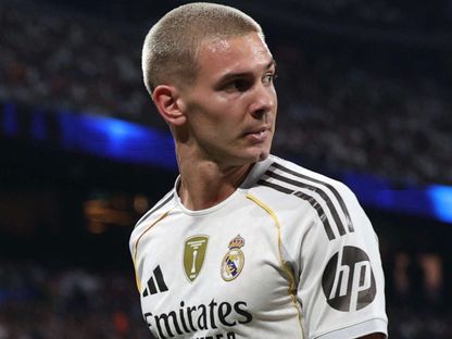 لاعب وسط ريال مدريد فرانكو ماستانتونو أصغر لاعب يبدأ مع الملكي في الليغا أمام ريال أوفييديو 24-8-2025 - Reuters