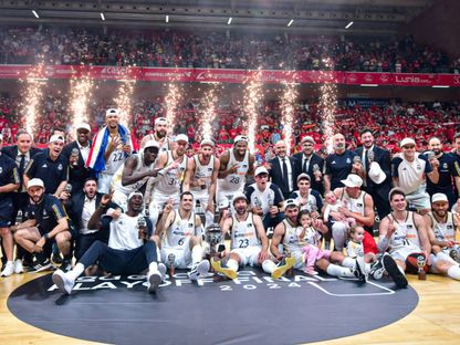 ريال مدريد بطلاً لدوري السلة في إسبانيا لموسم 2024/2023 بعد فوزه على مورسيا في النهائي - Realmadrid/x