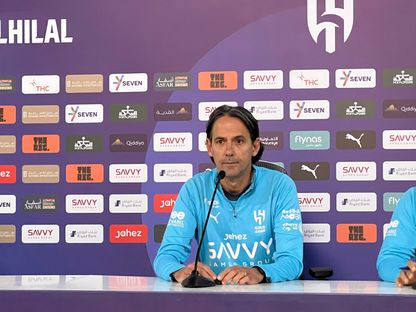 سيموني إنزاغي مدرب الهلال في مؤتمر صحفي قبل مواجهة الأهلي بدوري روشن السعودي - 1 فبراير 2026 - X@aawsat_spt