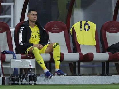 كريستيانو رونالدو بعد استبداله خلال مباراة بين النصر والنجمة – 25 فبراير 2026 - REUTERS