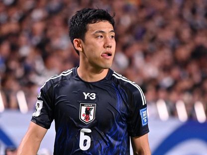 واتارو إندو لاعب الوسط منتخب اليابان - - X/@jfa_samuraiblue
