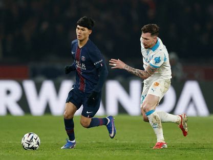 درو خلال ظهوره الأول بقميص فريقه الجديد باريس سان جيرمان أمام مارسيليا - 8 فبراير 2026 - REUTERS