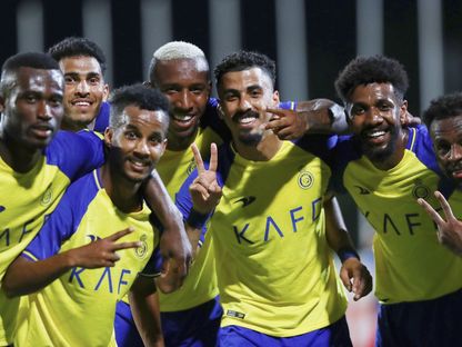 تاليسكا يحتفل بفوز النصر السعودي على ألفيركا البرتغالي صيف 2023 - Twitter/Alnassr